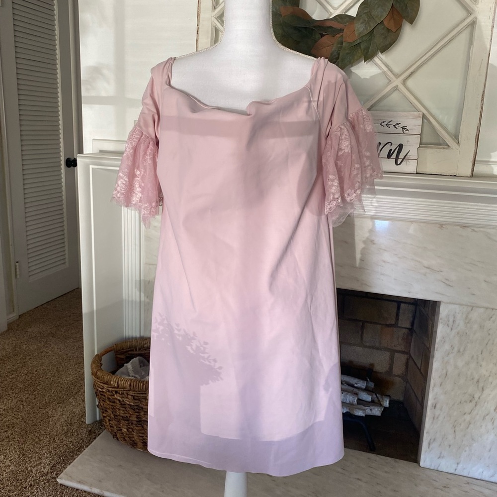 Chiara Boni Joelle Lace Pink Dress Size 16 - Picture 3 of 8